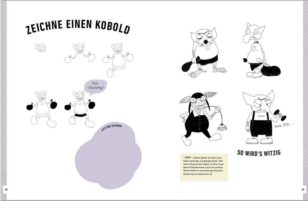 Witzige Fabelwesen zeichnen. Von Alraune bis Zombie | Kim, Heegyum
