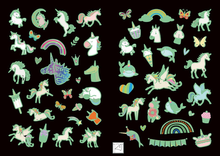Leucht-Sticker - Einhörner | -