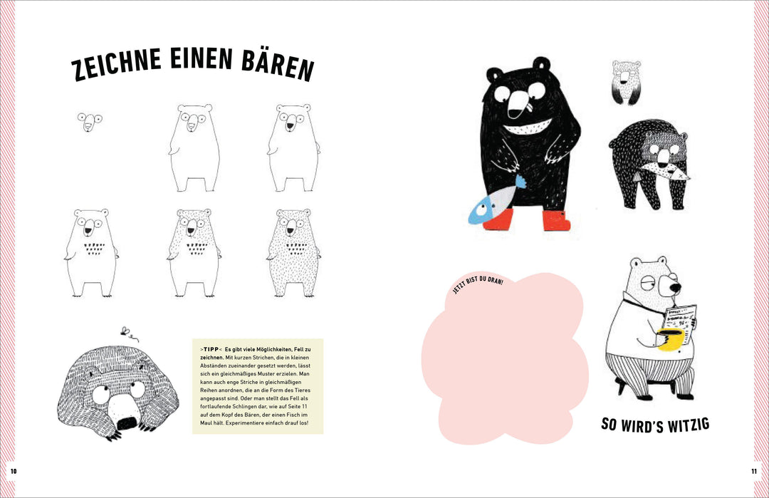 Witzige Tiere zeichnen. Von Alpaka bis Waschbär - mit vielen individuellen V...