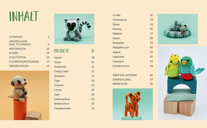 Sweet Minis häkeln - 23 wilde Dschungeltiere | Borges, Inga