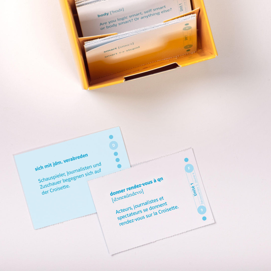 Découvertes Série Jaune 4. Vokabel-Lernbox zum Schulbuch | -