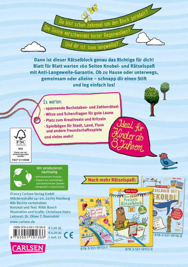 Rätselspaß Grundschule: Mein dicker Spaß- und Rätselblock | Busch, Nikki